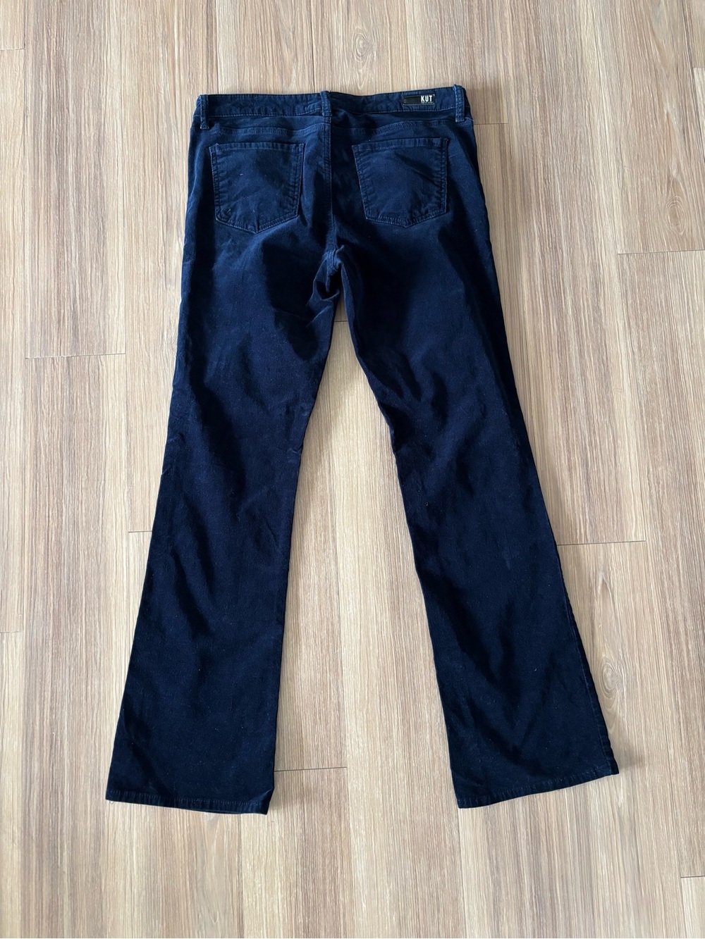 KUT from the Kloth Karen Baby Bootcut Corduroy Pants Navy Blue Womens 12 Preppy - Picture 2 of 12